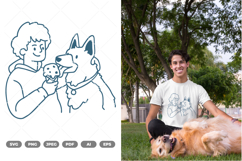 Man and Dog SVG &amp; Clipart Product Image 1