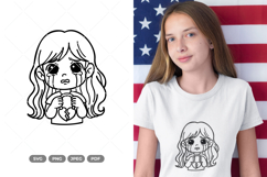 Girl Cartoon Doodle SVG &amp; Clipart Product Image 1