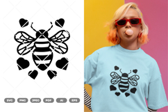 Bee With Heart SVG &amp; Clipart Product Image 1