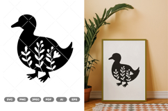 Floral Farm Duck SVG &amp; Clipart Product Image 1