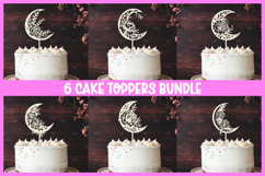 6 Floral moon cake topper SVG I Cake topper SVG Product Image 1
