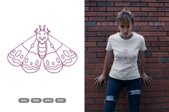 Skull Moth SVG &amp; Clipart - Hand Drawn Doodle Product Image 1