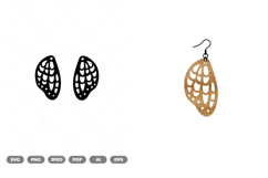 Butterfly Wing Earring SVG &amp; Clipart Product Image 1