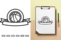 Basketball Badge SVG &amp; Clipart Product Image 1