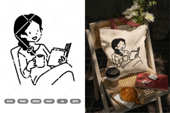 Book and Coffee SVG &amp; Clipart Product Image 1
