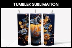6 3D Tumbler Wrap Embroidered Pumpkins I 3D Tumbler Wrap Product Image 5