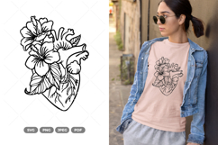 Floral Heart SVG &amp; Clipart Product Image 1