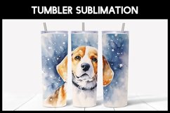 6 Winter Beagle Dog Tumbler Sublimation |Winter Tumbler Product Image 4