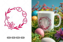 Easter Bunny Wreath SVG &amp; Clipart Product Image 1
