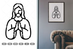 Monoline Jesus SVG &amp; Clipart Product Image 1