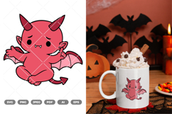 Kawaii Chibi Demon Colored SVG &amp; Clipart Product Image 1