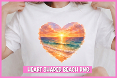 Heart Shaped Beach Watercolor Clipart I Valentine Watercolor Product Image 1