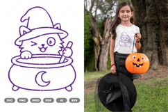 Witch Cat SVG &amp; Clipart Product Image 1