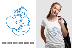 Cat and Heart SVG &amp; Clipart Product Image 1