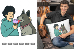 Man and Dog Colored SVG &amp; Clipart Product Image 1