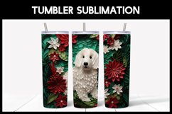6 3D Christmas Sheepdog Tumbler Sublimation | 3D Tumbler Product Image 4