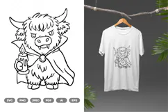 Highland Cow Halloween SVG & Clipart Product Image 1