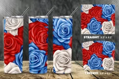 4th july Floral Digital paper 20 oz Skinny Tumbler Product Image 3