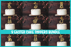 9 Easter bunny cake topper SVG I Cake topper SVG Product Image 1