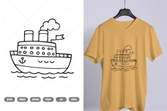 Boat Doodle SVG &amp; Clipart Product Image 1