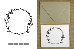 Floral Wreath SVG &amp; Clipart Product Image 1