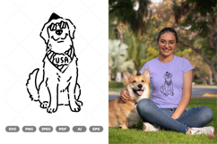 Fourth July Dog Doodle SVG &amp; Clipart Product Image 1