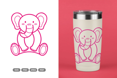 Cute Elephant SVG &amp; Clipart - Nursery Doodle Product Image 1