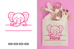 Cute Elephant Split Border SVG &amp; Clipart Product Image 1