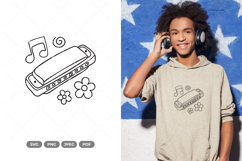 Harmonica Doodle SVG &amp; Clipart Product Image 1