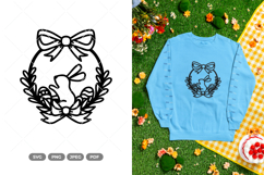 Easter Bunny Wreath SVG &amp; Clipart Product Image 1