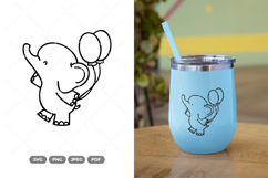 Tiny Elephant Doodle SVG &amp; Clipart Product Image 1