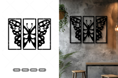 Split Butterfly Wall Decor SVG - Cut File Product Image 1
