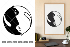 Yin &amp; Yang Cat SVG &amp; Clipart Product Image 1
