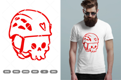 Skull Head Wearing Helmet SVG &amp; Clipart Product Image 1