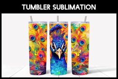 6 Rainbow Peacock Tumbler Sublimation Product Image 4