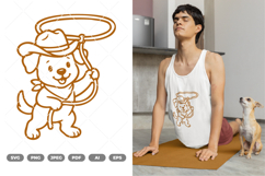 Cowboy Puppy SVG &amp; Clipart Product Image 1