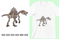 Dinosaur Skeleton Colored SVG &amp; Clipart Product Image 1