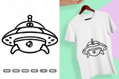 UFO Outline SVG &amp; Clipart Product Image 1