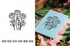 Wild Flowers Doodle SVG &amp; Clipart Product Image 1