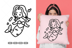 Kawaii Mermaid SVG &amp; Clipart Product Image 1