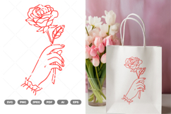 Hand and Rose SVG &amp; Clipart Product Image 1