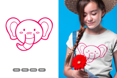 Cute Elephant Head SVG &amp; Clipart Product Image 1