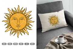 Boho Sun Colored SVG &amp; Clipart Product Image 1