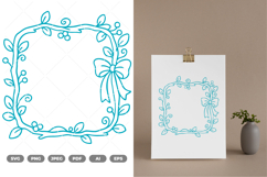 Floral Frame SVG &amp; Clipart Product Image 1