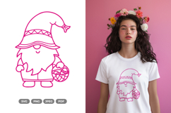 Spring Gnome SVG &amp; Clipart - Spring Cut File Product Image 1