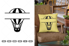 Split Hot Air Balloon SVG &amp; Clipart Product Image 1