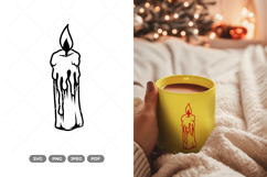 Christmas Candle SVG &amp; Clipart - Cut File Product Image 1
