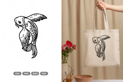 Winged Koi SVG &amp; Clipart Product Image 1