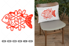 Floral Fish SVG &amp; Clipart Product Image 1