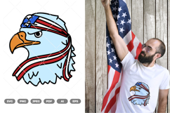 Fourth of July Eagle Colored SVG &amp; Clipart Product Image 1